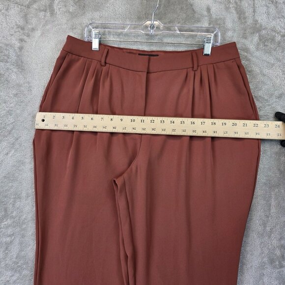 Express Pants Womens 14 Brown Ankle High Rise Tapered Pleated Dress Work Trouser - Picture 5 of 12
